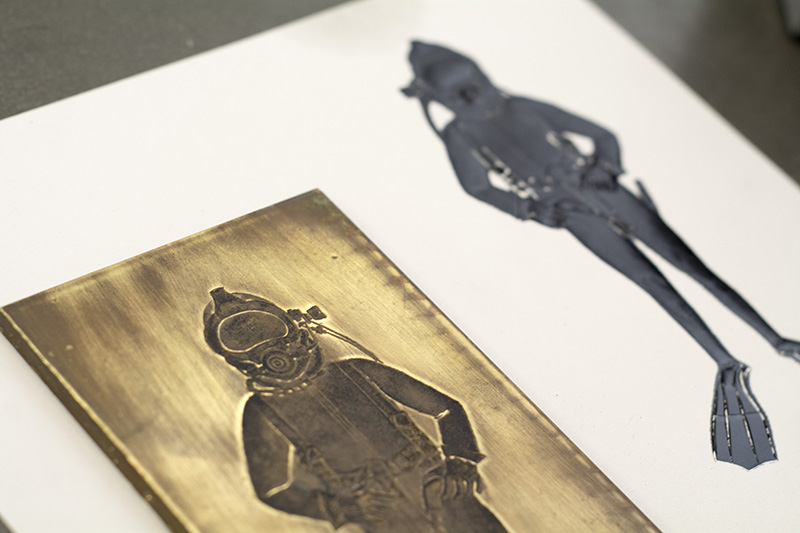 Letterpress – Scuba Diver